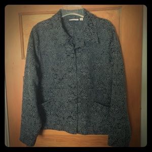 Croft & Barrow Black Brocade Jacket Sz XL